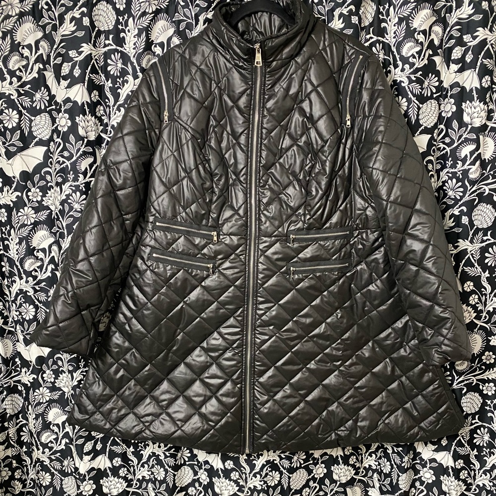 SHEIN Dress Coat with Zipper Detail